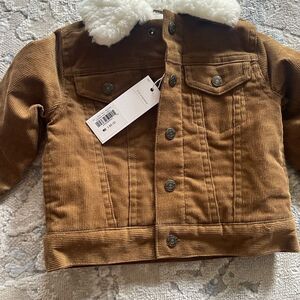 Janie and jack nwt Brown Corduroy Kids Jacket with White Collar